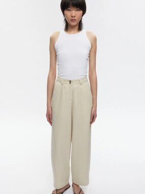 Kotn Dendera Pants in Fog Cotton Linen Size 10 NWT